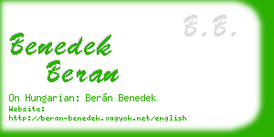benedek beran business card